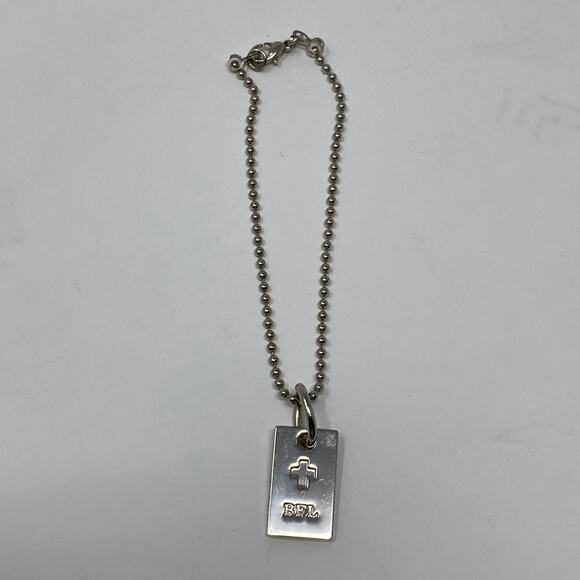 Buffalo Soldier by David Bitton Bracelet Silver Jewelry Dog Tag Beaded Chain - Picture 2 of 4